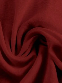 Linhara 大尺碼女款素色圓領高低下擺無袖休閒上衣 - 紅木色 - 查看 3