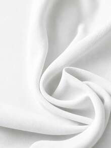EMERY ROSE Plus Size Lace Patchwork V-Neck Button Decor Shirt Suitable For Summer Wear - White - View 3
