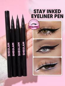 SHEGLAM Stay Inked Delineador de Ojos Resistente al Agua - Black - Negro - Ver 1