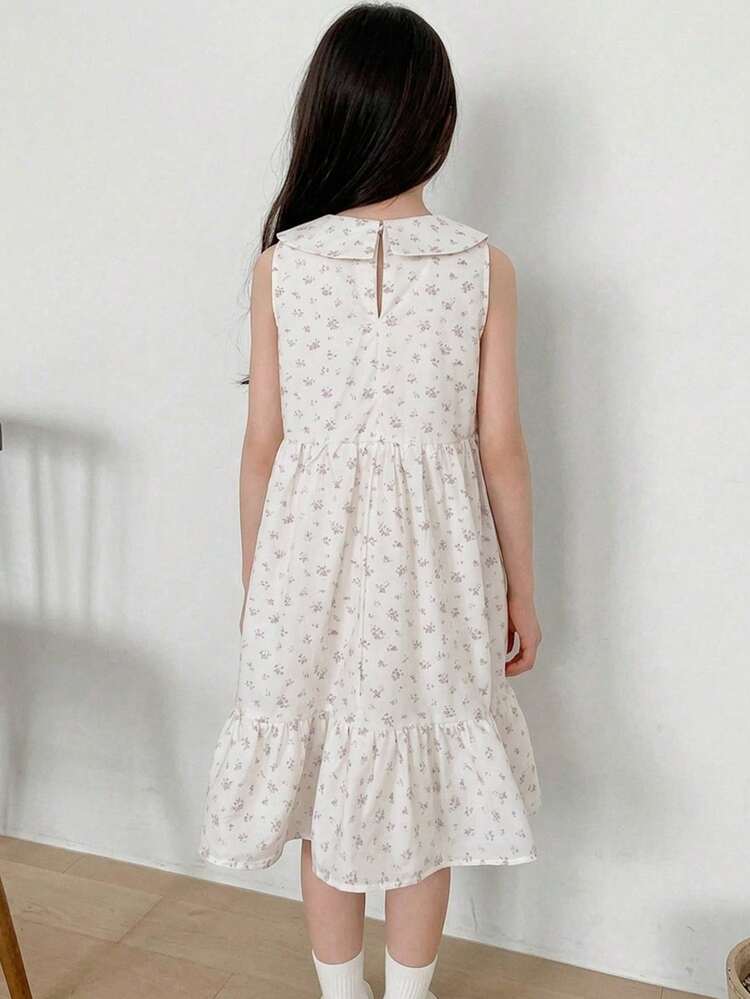 Tween Girl Fall Clothes Girls Big Tween Girl Round Neck Sleeveless Dress