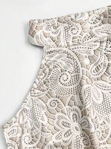 GlowEve Women's Knitted Printed Elegant Sleeveless Summer Vacation Dress - Apricot - View 6