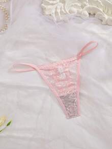 SHEIN 5pcs/Set Sexy Lace Women's Thong Comfortable Panties - Multicolor - View 4