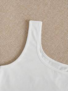 SHEIN EZwear 女款 3件組 粉色 & 白色 超短版貼身休閒背心，適合夏季 - 彩色 - 查看 5