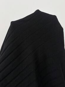Solflare Plus Size Casual Gothic Modest Solid Color Long Sleeve Button Front T-Shirt Office Black Autumn - Black - View 8