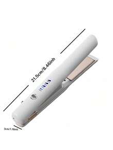 Teckwe 1件裝陶瓷板無線USB充電快熱負離子直髮器兼捲髮器 2合1迷你便攜式直髮捲髮器 女用日常旅行戶外辦公假期造型工具 便攜式直髮器 電池2600mAh - 彩色 - 查看 7