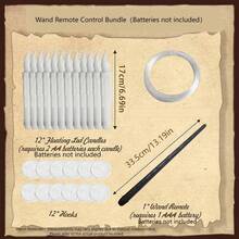 12 Pieces Floating Candles, Hanging Floating Candles For Halloween Decoration, With Wands/Remote Control, Harry-Themed Floating Magic Candles For Halloween, Christmas Parties, And Room Decoration. - Black - View 2