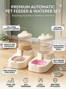 PETSIN 1PC Pet Supplies - Automatic Flowing Drinking Water Dispenser For Dogs And Cats, Cat Water Dispenser, Automatic Cat Food Feeder - multicolor - View 2