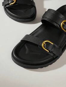 Solecia Sandal Datar Wanita Terbaru, Sandal Selop, Nyaman dan Kasual. - Malam Tenang Hitam - View 6