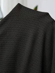 SHEIN Clasi Women's Spliced Lace Short Puff Sleeve Lightweight Jacket - Black - View 5