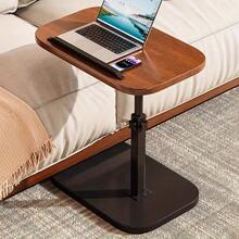 This Desktop Features 360-Degree Rotation And Adjustable Height, Set Upon A Stylish, Minimalist Metal Frame And A Sturdy, Durable Wooden Surface That Remains Stable And Wobble-Free. This Portable, Lightweight Side Table Is Ideal - Multicolor - View 3
