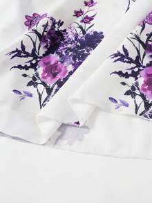 SHEIN 3pcs/Set Teen Girls Autumn Casual Cute Long Sleeve Top, Outfits, Petite Girls Vacation Pastoral Style White Tank Black Polyester Party Sixth Form - Purple - View 4