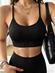 Breezaya Set de 3 sujetadores deportivos sin costuras de unicolor, de talla grande y soporte medio - Multicolor - Ver 4