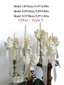 6/12 Stücke Satin Ballet-Stil Schleifen Dekorative Bänder Elegante Geschenkverpackung für Hochzeitstorte Flasche Kerzenhalter Dekoration Muttertag Geburtstagsparty Parfümbox Dekoration Hochzeitszubehör Must-Haves - Bogen - Übersicht 21
