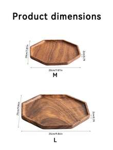 1 pieza Bandeja octagonal de madera para múltiples propósitos como ensaladas, postres, frutas, frutos secos y aperitivos, con superficie pulida - Perfecta para decoración de cocina y exhibición en la mesa, Navidad, vuelta al colegio, fiestas - Color del registro - Ver 9