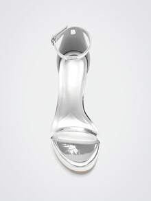 Maija Damen Sandalen mit runder Zehenpartie und Stilettoabsatz, modische und einfache Damenschuhe, elegant und bequem für Pendler und Partys, Frühlings- und Sommersandalen für Damen - Silber - Übersicht 4