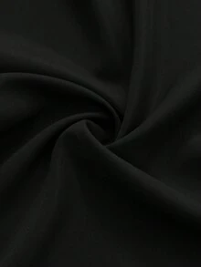 Veilorie Plus Size 2 Pieces Set Elegant Solid Color Metal Decor Shawl Ribbon Design Top And Long Pants Fall - Black - View 10