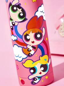 THE POWERPUFF GIRLS X SHEIN 500ml /16 Oz 真空保溫不鏽鋼杯，1個防漏蓋，適用於熱飲/冷飲，適用於大多數杯架 - 玫紅色 - 查看 7