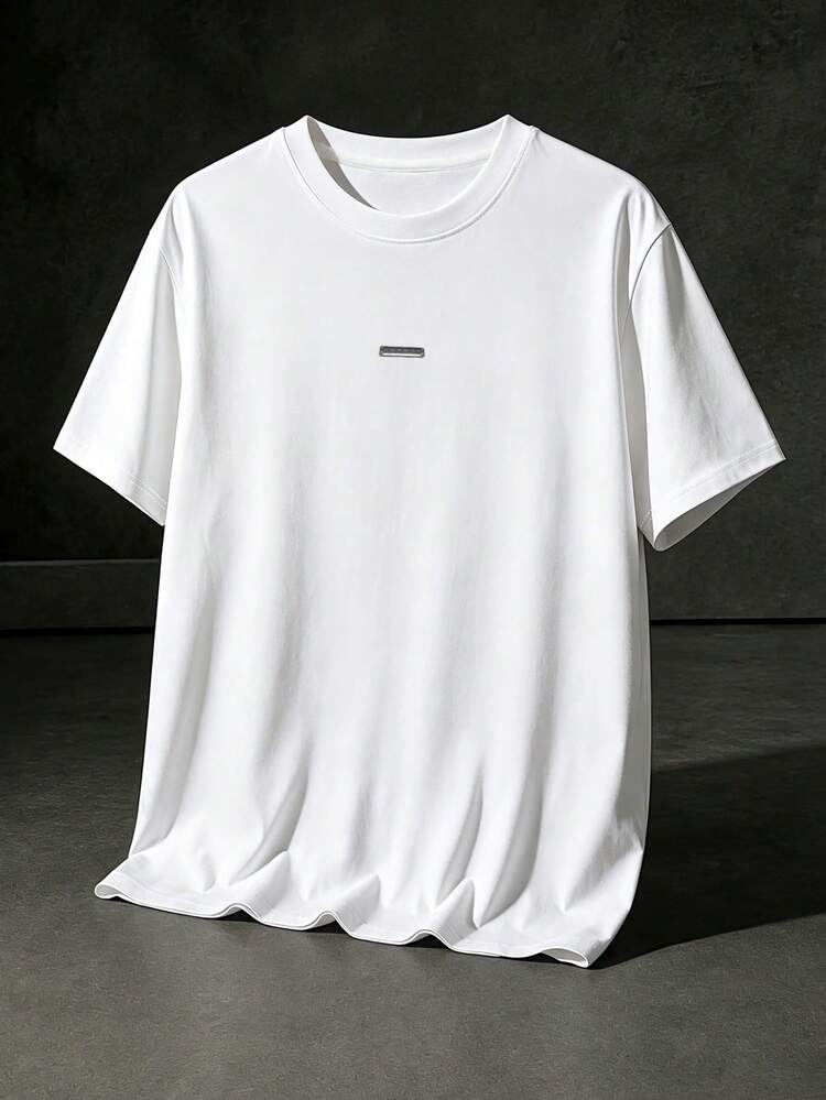 Oversized Crew Neck T-Shirt With Multicolor Embroidered Back Lettering Club New York Streetwear