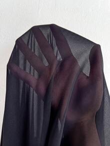 Viva Relle Đầm dự tiệc/đám cưới thanh lịch, lãng mạn dành cho nữ cỡ lớn, chất liệu chiffon, dây mảnh, xòe rộng, xếp ly, xẻ tà cao, thích hợp cho mùa xuân/hè. - màu đen - Xem 6