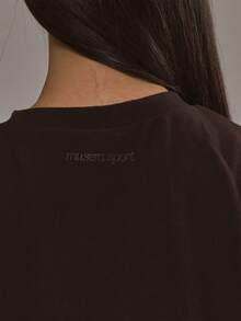 Musera Sport 大尺寸柔軟觸感刷毛T恤板式網球冬季運動服健身運動夏季 - 巧克力棕 - 查看 3