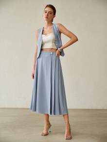 MOTF PREMIUM SPRING/SUMMER ELEGANT CONTRAST LACE WOMEN'S TOP & SKIRT 2 PIECES SET - Multicolor - View 8