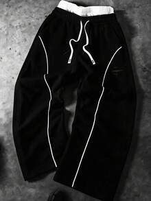 PAVTROS Men's Street Hip-Hop Sweatpants Wide Leg - Black - View 1