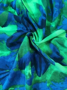 SHEIN Tall CURVE 大尺碼女款秋季蝴蝶結休閒波希米亞風寬腿長褲，適合日常穿著、度假穿搭、海灘正式場合，淺綠色 - 彩色 - 查看 4