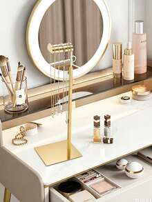 1/2pcs Stainless Steel Handbag Display Rack, Titanium Mirror Finish Adjustable Height Jewelry Storage Rack, Multi-Functional Hanging Rack Suitable For Bags, Jewelry, Hats, Ideal For Home And Boutique Display. - Gold - View 6