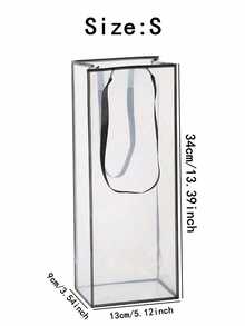 1 Peça Bolsa Tote Transparente de Grande Capacidade com Borda Preta e Estampa Floral para Presente, para Casamento, Aniversário, Natal, Aniversário de Casamento, Embrulho de Presente, Lembrancinhas de Festa, Celebrações, Reutilizável - Preto - Visão 9