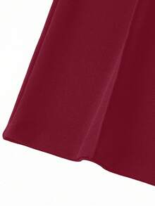 Sweetra Celana Panjang Wanita Model Kaki Lebar dengan Desain Gesper Logam di Pinggang - Burgundy - View 7