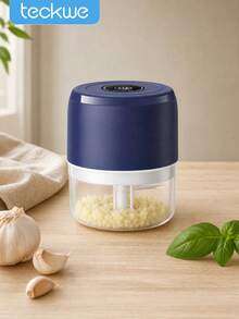 Teckwe 1PC Garlic Grinder, Garlic Shredder, Household Garlic Mincer, Food Processor, Mini Electric Garlic Press, Grinder For Garlic, Ginger, Scallions, And Other Seasonings; An Essential Household Item. - Multicolor - View 1