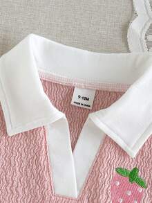 SHEIN Playful Pals 2件組女嬰粉色V領領口無袖背心上衣 & 淺藍色裙褲可愛夏季度假套裝，附刺繡蝴蝶結藍色調 - 粉色 - 查看 7