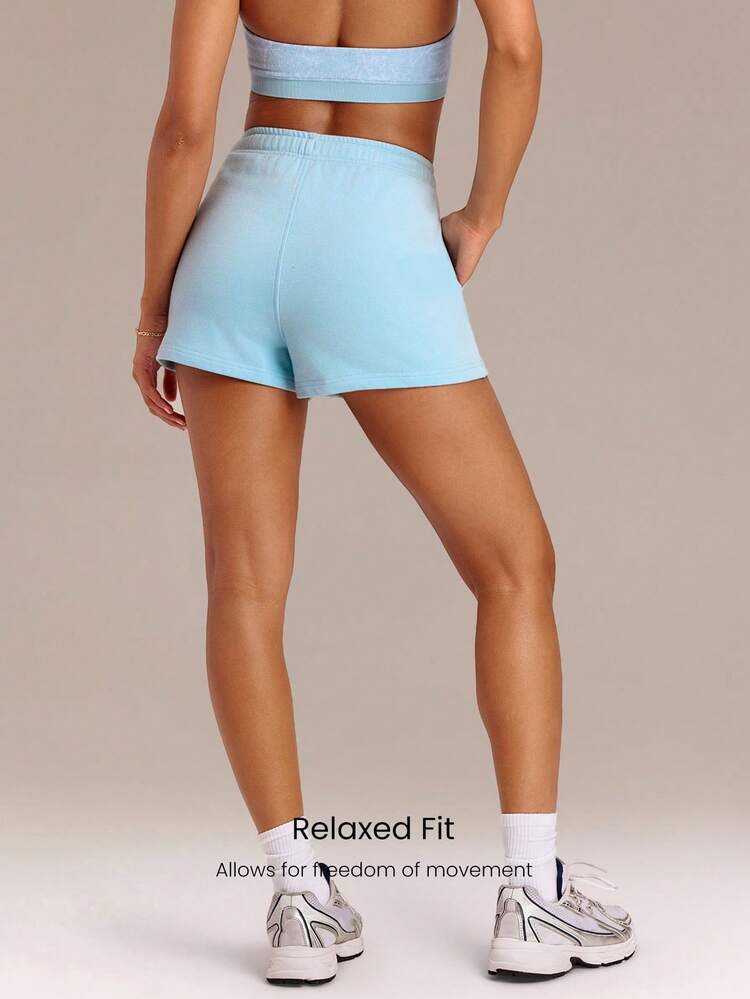 2.5" Everyday Terry Foldable High-Waist Drawstring Shorts Pocket Daily Casual Summer