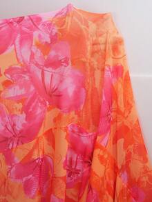GalTyme Plus Size Women's Elegant Floral Print Spaghetti Strap Vacation Dress - Multicolor - View 10