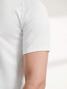 Driftmere 男友风男士健身压缩速干圆领短袖T恤纯色运动打底衫健身跑步训练T恤健身房服装男友风男士基础款T恤白色夏季运动 - 白色 - 查看 6