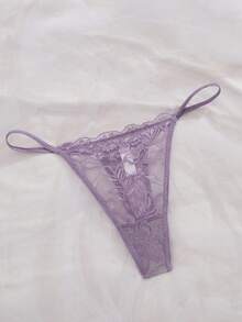SHEIN 5pcs/Set Sexy Lace Women's Thong Comfortable Panties - Multicolor - View 4