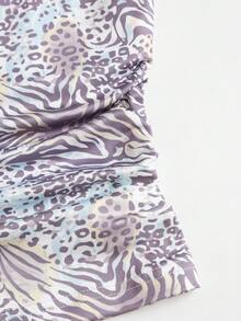 SHEIN Unity 女款休閒修身斑馬 & 豹紋印花背心上衣 - 彩色 - 查看 3