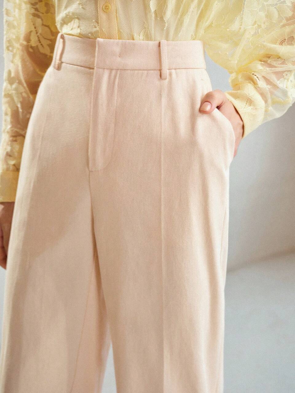WOMEN'S SPRING/SUMMER PURE COTTON STRAIGHT LEG LONG PANTS