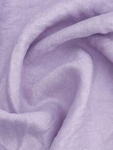 Linhara CURVE Plus-Size Women's Spring/Summer Fashion: Casual, Simple, And Versatile Retro Purple Solid-Color Pleated Design With Lace Trim Women's Shirt-Perfect For Spring And Summer Outfits - Purple - View 7