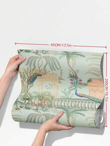1 PC Roll Waterproof Removable Peacock Floral Pattern Wallpaper Elegant Home Decor Wall Art Sticker For Living Room Bedroom Office Hallway - multicolor - View 19