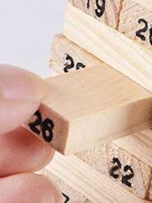 1 Pc Children's Puzzle Log Jenga Toy, Stimulate Children's Imagination - Brown - View 10