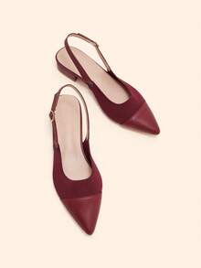 CUCCOO BASICS Klassische, einfache Mode Damen Flache Schuhe mit Netz-Einsätzen, elegante Damenschuhe für eleganten Stil - Fliegendes Weben Burgund - Übersicht 4