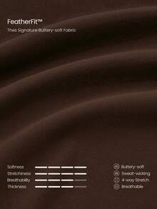 GLOWMODE 24吋 FeatherFit™ Core Confidence 柔軟彈性吸濕排汗撞色交叉腰瑜珈緊身褲，適合皮拉提斯、工作室、日常休閒穿著 - 棕色 - 查看 5