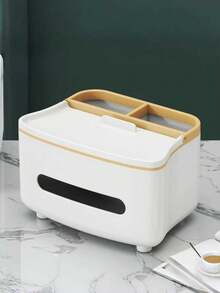 1pc Luxury And Sophisticated Style Paper Towel Box For A Deluxe Living Room, Home Living Room Table, Coffee Table, Bedroom, Cream Style Remote Control Small Item Multi-Purpose Storage Paper Towel Box Can Be Used As A Stand - Multicolor - View 7