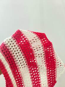 Horizaway Áo khoác ngoài nam sọc phối màu và quần bơi tam giác cho hồ bơi, bãi biển và vùng ven biển - Đỏ - Xem 3