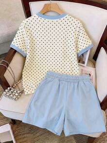Resyla Women's Colorblock Polka Dot Print 2 Pieces Set, Summer - Multicolor - View 2