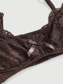 ROMWE Women's Y2K Sexy Hot Girl Minimalist Sexy Deep V Retro Cowl Neck Backless Halter Tank Top (Includes Lace Inner Layer) - Brown - View 4