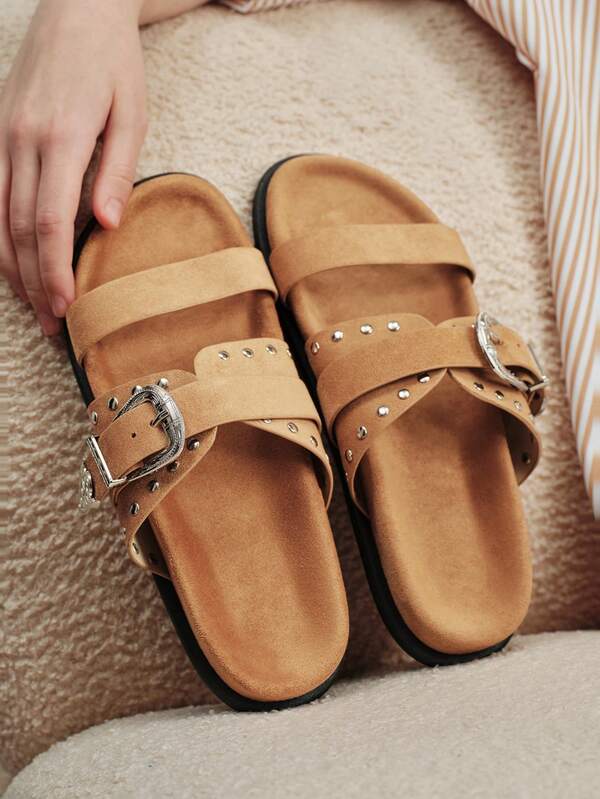 Solecia Women Shoes Women's Fashion Comfort Flat Boken Beach Sandals Women's Flat Sandals