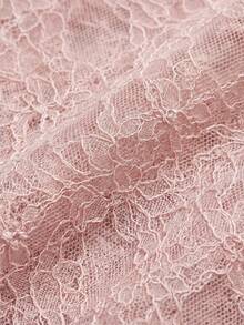 Rouah Women's V-Neck Ruffle Boho Lace Blouse - Summer Blouse, Sheer Blouse, See Thru Blouse, Blouse For Summer, Layering Blouse, Boho Blouse - Pink - View 6