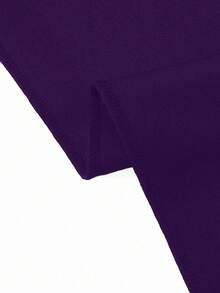 SHEIN Unity 女款素色休閒百搭日常寬腿長褲 - Bold Plum - 查看 3
